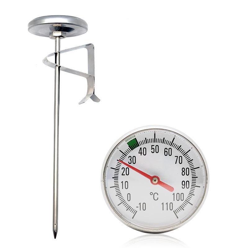 Stainless Steel Water Temperature Thermometer for Milk & Coffee - No Battery Required, ideal for Home Kitchen Use.