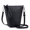 Leather Fashion Simple Single Shoulder Crossbody Bag Head Layer Cowhide Casual Mobile Phone Bag Female Mini Bucket Bag Texture Female Bag