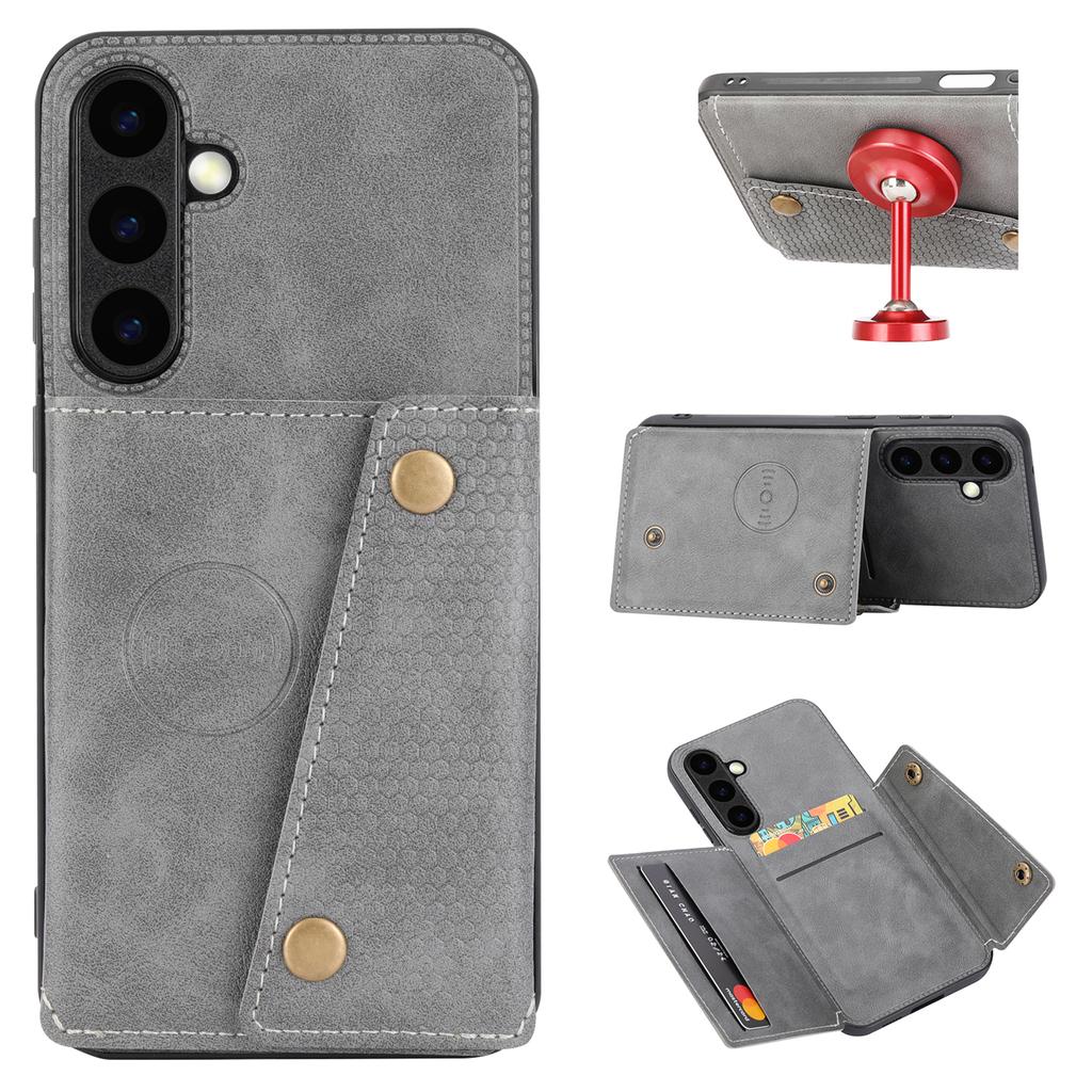 For Samsung Galaxy S26+ Case with Card Slots Kickstand Leather + TPU Phone Cover