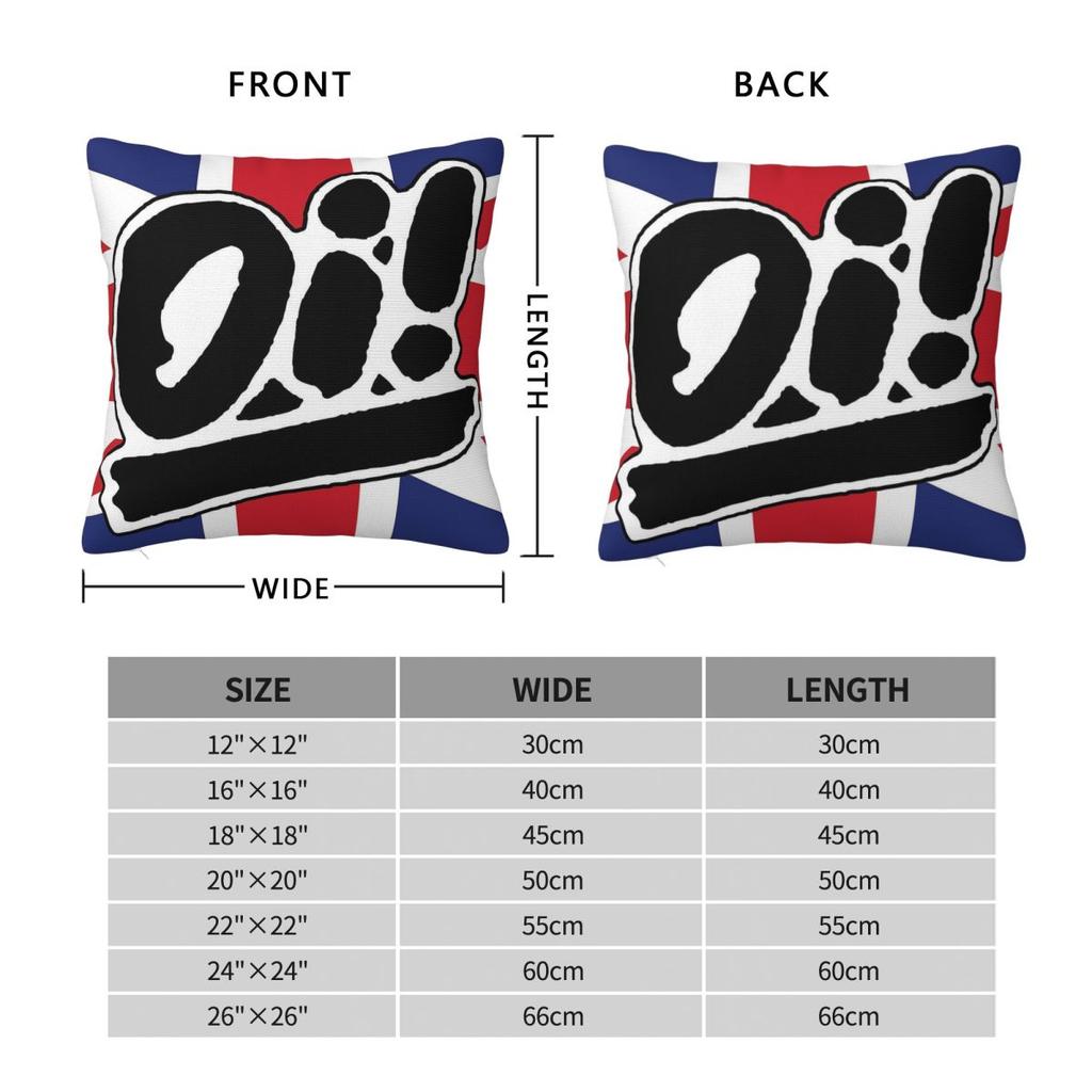 Oi Punk Rock Square Pillowcase Polyester Linen Velvet Printed Zip Decorative Home Cushion Cover