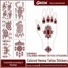 Waterproof Henna Tattoo Stickers: European & American Vermilion Lace, Colorful, Disposable & Sweat-proof