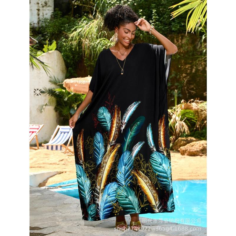 Большие размеры женские новые принтованные пляжные бикини для отдыха на пляже с накидкой