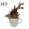 Creative Shelf Ornaments 3D Printed Spilling Coffee Mug Figurine, Splash Cup Sculpture, Art Tabletop Decor for Home Office Desktop, Gift Lovers