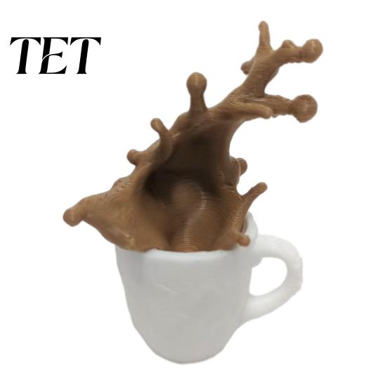 Creative Shelf Ornaments 3D Printed Spilling Coffee Mug Figurine, Splash Cup Sculpture, Art Tabletop Decor for Home Office Desktop, Gift Lovers