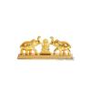 Metal Chandan Roli Kumkum Chawal Box With Ganesha Double Sindoor Dani In Elephant, Home Decorative Items Chopda For Pooja And Gift Purpose Golden