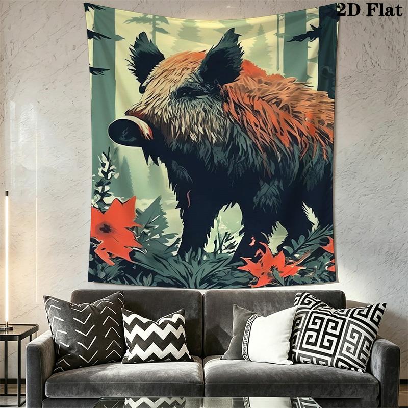 Wild Boar Pattern Home Decor Tapestry, Wall Hanging, Decorative RV Wall Cloth.MGT0918611