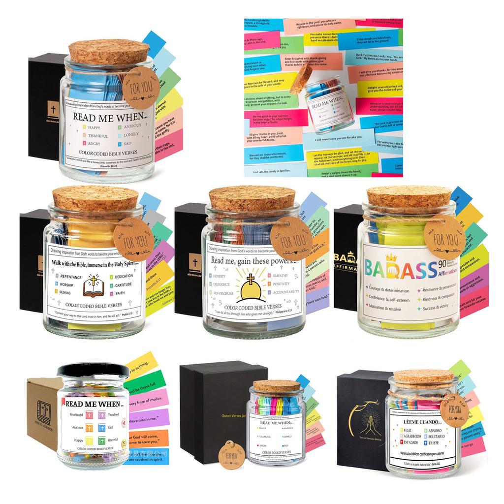 Bible Verses Religious Box For Prayer Glass Container Jar With Scripture Cards Christian Decors Birthday Holiday Gift