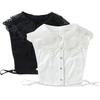 Women's Big Lapel Fake Collar Lace White Chiffon False Collar Ladies Lapel Shirt Blouse Detachable Collar for Sweater Decorative