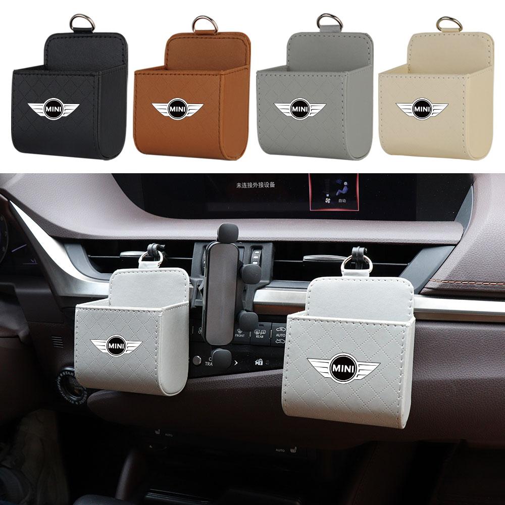 Car Logo Air Outlet Storage Box Case Organizer Auto Interior Accessories For MINI Cooper JCW WORKS R55 R56 F55 F56 R57 R58 R59 qclyn77