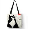 Canvas Bag High-Definition Digital Printed Shopping Bag Cat Pattern Friendly And Portable Bag