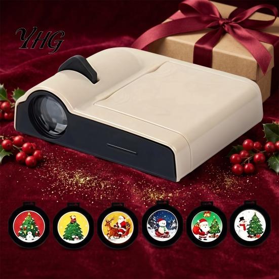 Christmas Decor Projector Light LED Lamp, 6/10/15/20 Festive Scenes Holiday Projector, Mini USB Indoor Outdoor Decoration Powered for Living
