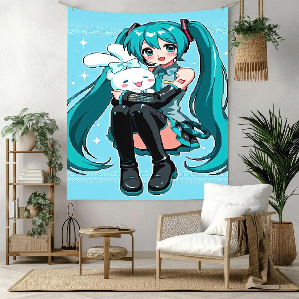 Hatsune Miku Style Wall Decor Tapestry Art For Pet Memorial Birthdaywedding Party Backdrop Family Gift