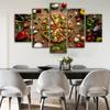 5 Panels Creative Love Pizza Canvas Painting Posters And Prints Kitchen Theme Modular Wall Art Pictures Home Decor No Frame