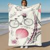 1pc Paris Bicycle Outdoor Flannel Blanket Soft Warm All-Season Throw for Sofa Bed Car Camping Office, Cozy Gift Idea1276S