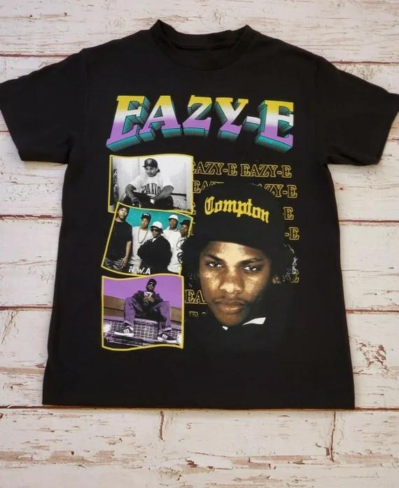 Влияние Легенды Eazy-E Eazy E Футболка с коротким рукавом Черная Унисекс S-234XL Унисекс Футболка