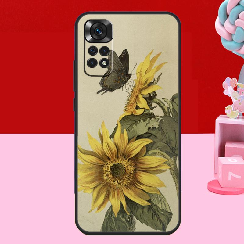 Beautiful Yellow Sunflower Case For Xiaomi Redmi Note 14 13 12 11 10 15 Pro Plus Redmi 15 C 13C 10C 12C 14C Soft Cover