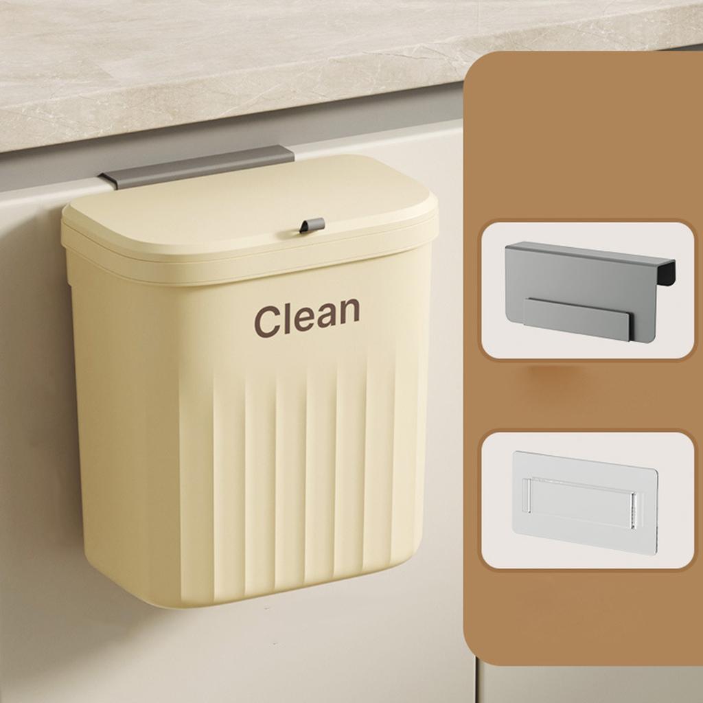 Wall Mounted Trash Can Bin with Lid Waste Bin 8.5/12L Kitchen Hanging Trash Bin Garbage Recycle Dustbin Rubbish Bins
