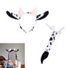 2 шт. Милая повязка на голову с коровьими ушками для девочки, хвост, макияж, повязка для волос, карнавальные костюмные украшения
