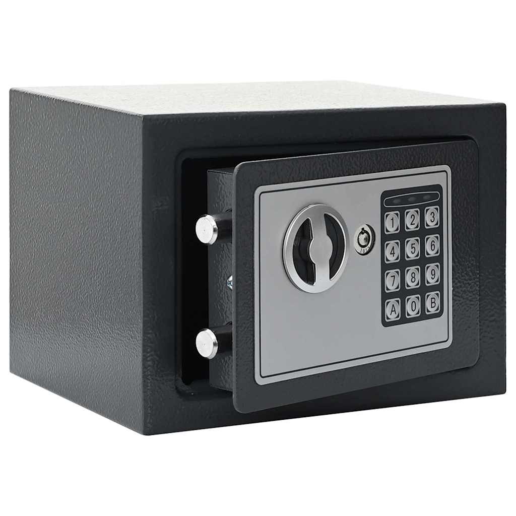 Digital Safe with Lock Dark Gray 23 x 17 x 17 cm Steel