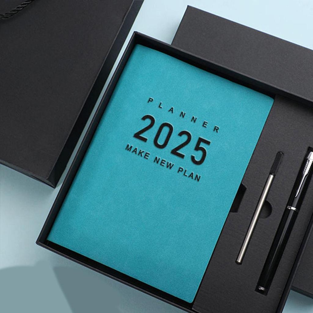 Ежедневник для школьников из толстой кожи формата А5, годовой график на 2025 год, деловой блокнот, ежедневник на 365 дней, заметки, блокнот, 200 листов