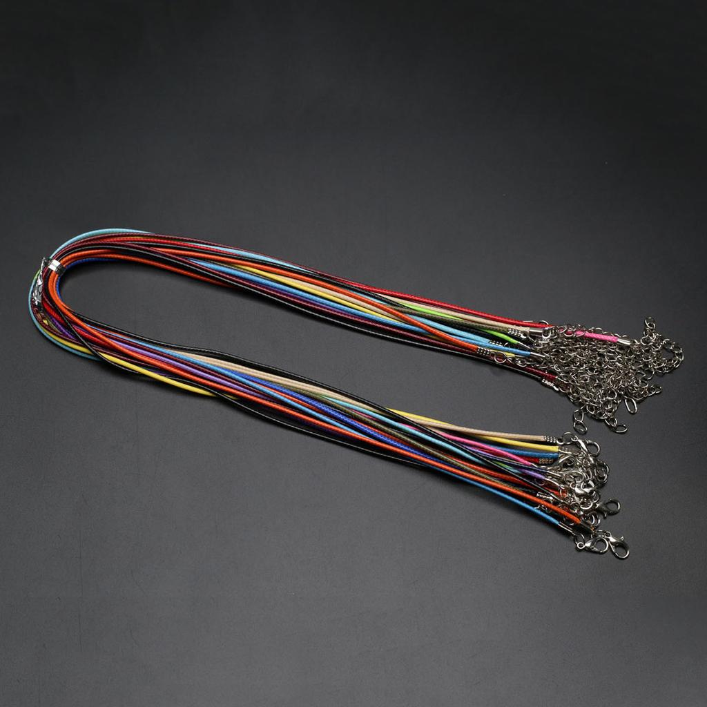 20Pcs/Pack Multicolour Wax Lines, Boho Leather Rope Chains for DIY Hanging Multi-style Pendant Necklace Accessories 45+5cm Extremely Cheap