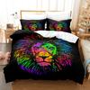 3D Digital Printing Lion Three-Piece Home Textile Bed Sheet Kit Bedding Kit