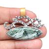 Seraphinite Gemstone Mother's Day Handmade Silver Jewelry Pendant  1.5"