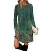 Women's Fashion Casual Dress With Pocket Decorative Buttons, Round Neck And Long Sleeves