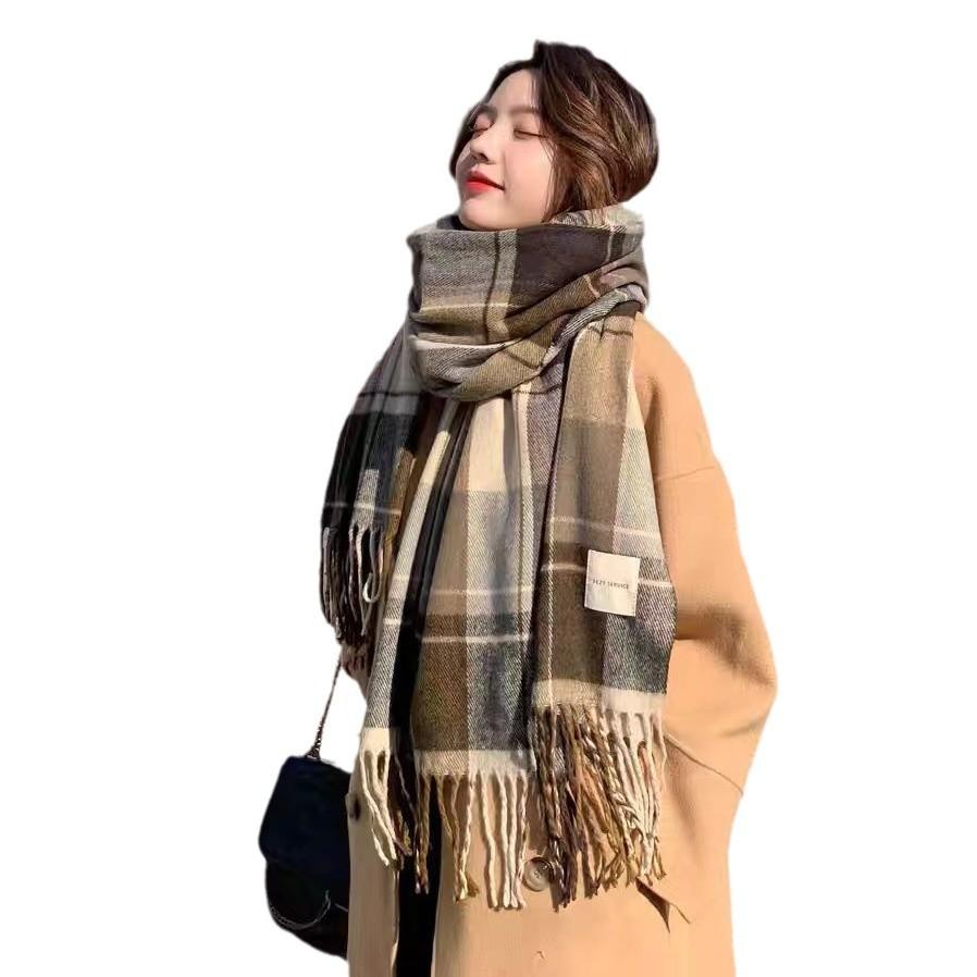 20252025 Versatile Autumn and Winter New Student Premium Warm Shawl Thickened Scarf Couple Scarf