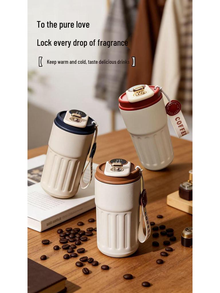 316 Stainless Steel Smart Insulated Portable Water Cup with Carrying Rope