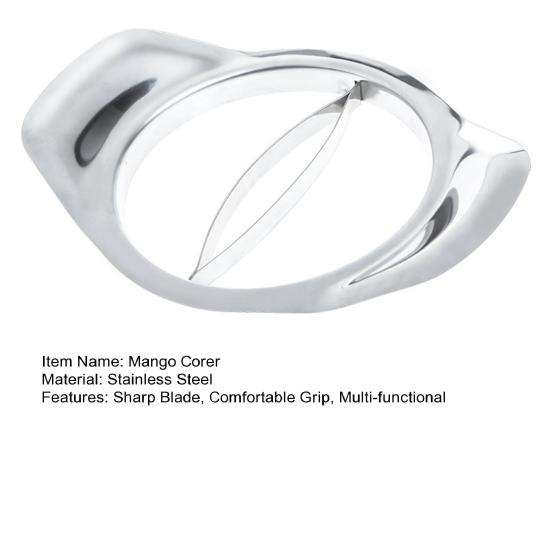 Нож для манго с острым лезвием, эргономичной ручкой, приспособлением для удаления косточек, из нержавеющей стали, слайсером для фруктов, разделителем, очистителем, ножом для удаления косточек и сердцевины, кухонными принадлежностями