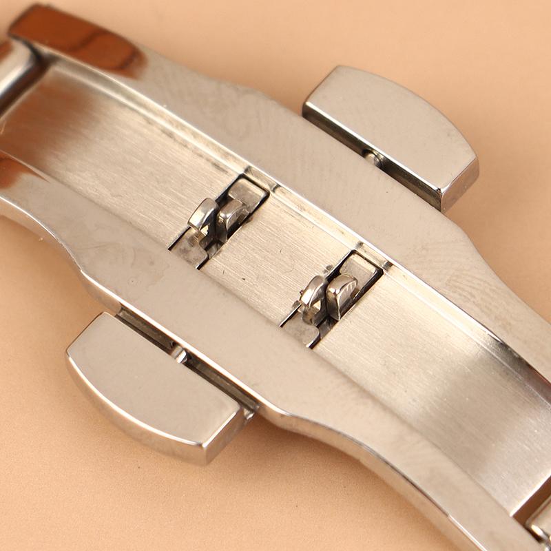 1 шт., нержавеющая сталь, застежка-бабочка, полированная кнопка, ремешок для часов, 15/17/19/21/23/25 мм, застежка для часов, аксессуары
