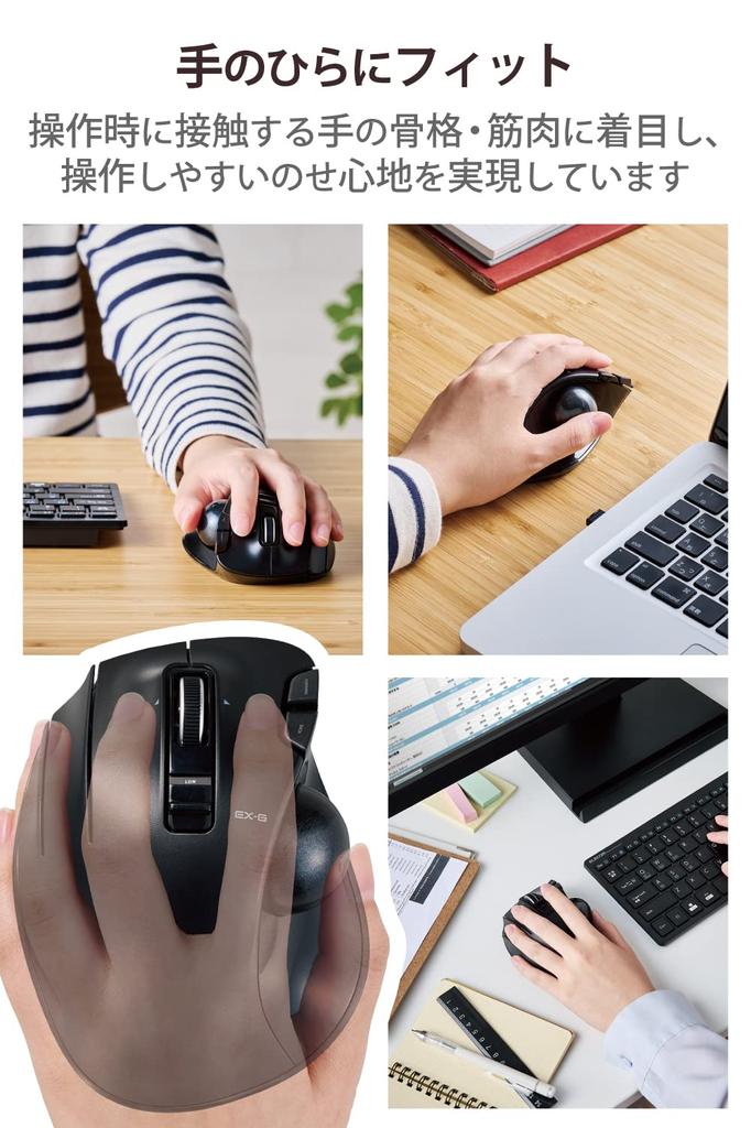 ELECOM Мышь Беспроводная Трекбол Левая Рука 6 Кнопок Черный (Приемник включен) М-XT4DRBK