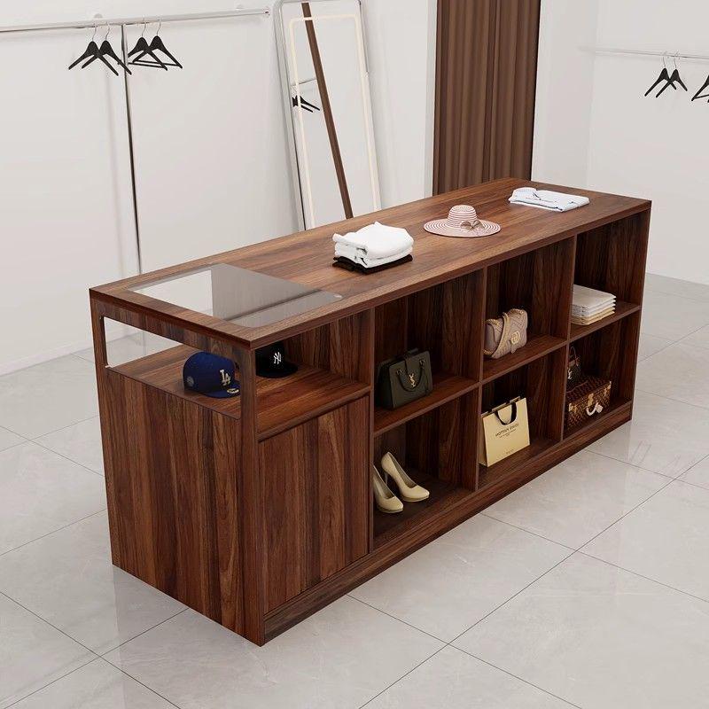 High-End Boutique Glass Display Stand with Island Counter & Water Feature for Clothing & Ornaments