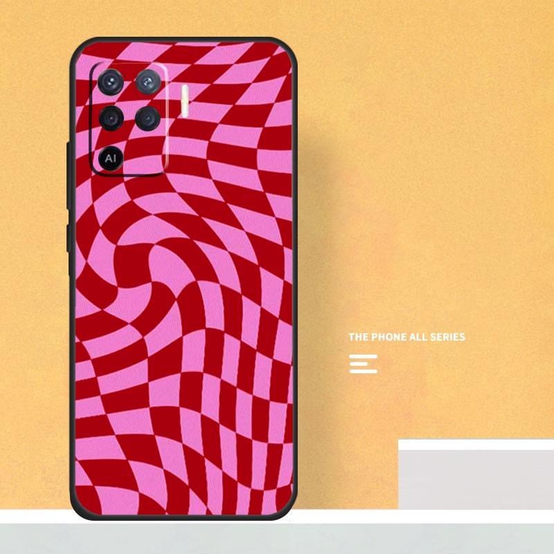 Crazy Checkered Case For Oppo A74 A94 A54 A15 A17 A57 A6 A5 Pro A16 A76 A96 A40 A60 A80 A18 A38 A58 A78 A98