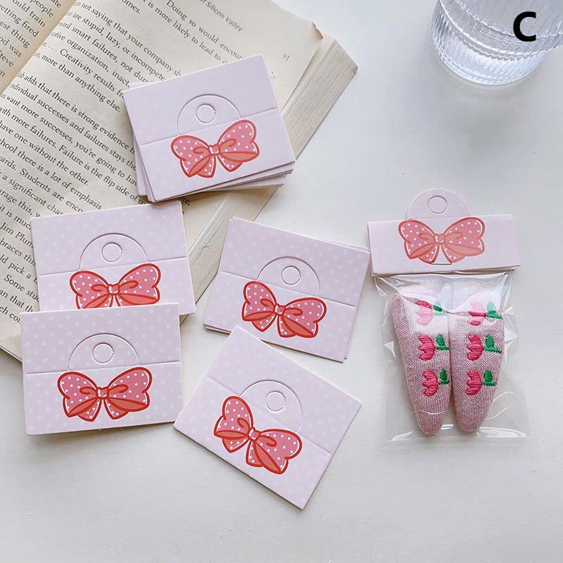 100Pcs Foldable Packaging Paper Cards Bow Cards For Handmade Jewelry Retail Hang Tag Flowers Display Cardboard
