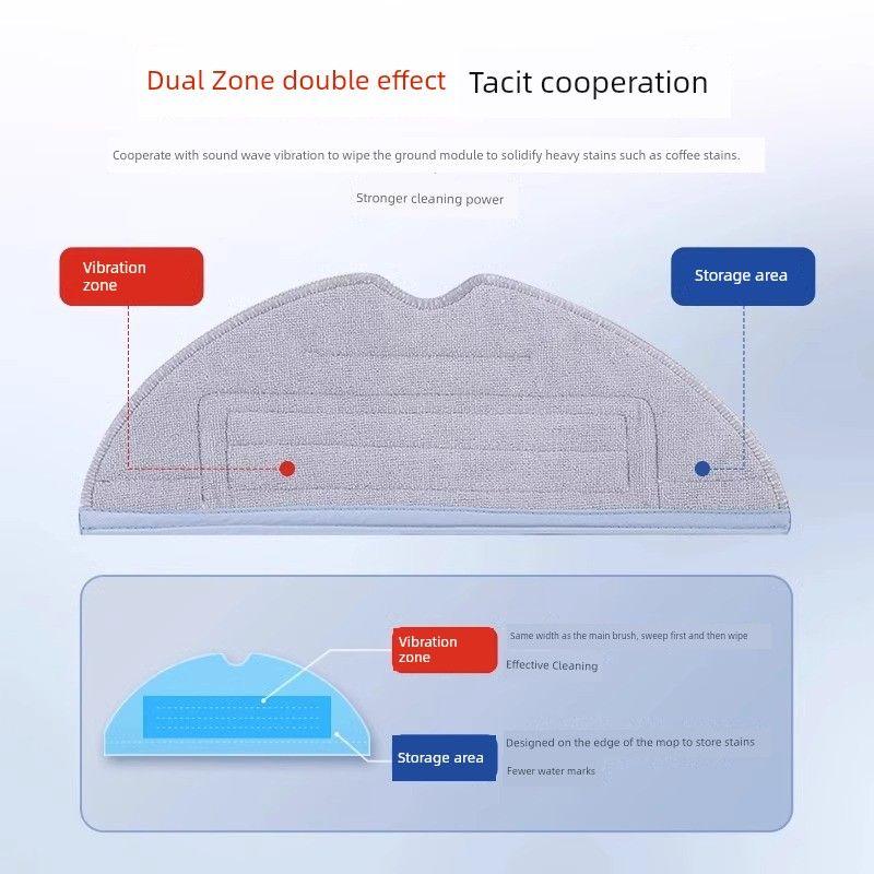 With Stone Robot Cleaner Accessories G10/G10s/T7s/T8plus Antibacterial Vibration Mop Gray Rag