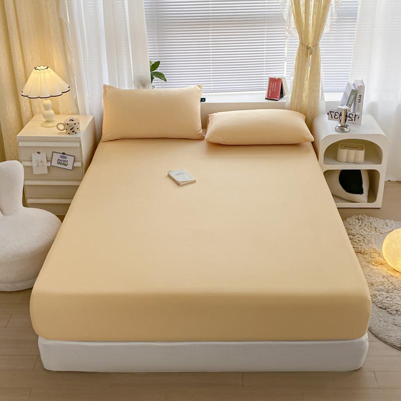 Pure Cotton Solid Color Single Product Fitted Sheet Bed Cover Dust Cover Bed Bag Protective Cover