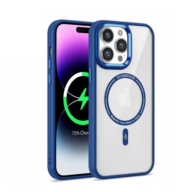 Подходит для iPhone15Pro Металлический Объектив Чехол для Мобильного Телефона 13 Приятный на ощупь Magsafe Магнитный 14 Защитный Чехол