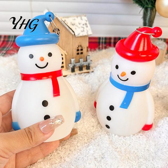 Desktop Nighttime Lighting Christmas Snowman LED Night Light, Portable Cartoon Desk Lamp with Hanging Ring for Cute Light Holiday Party Decor,