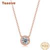 Tancise S925 Sterling Silver Moissanite Luxury Personality Pendant Necklace Women's Classic Tide Sugar Full of Wild Clavicle Chain.