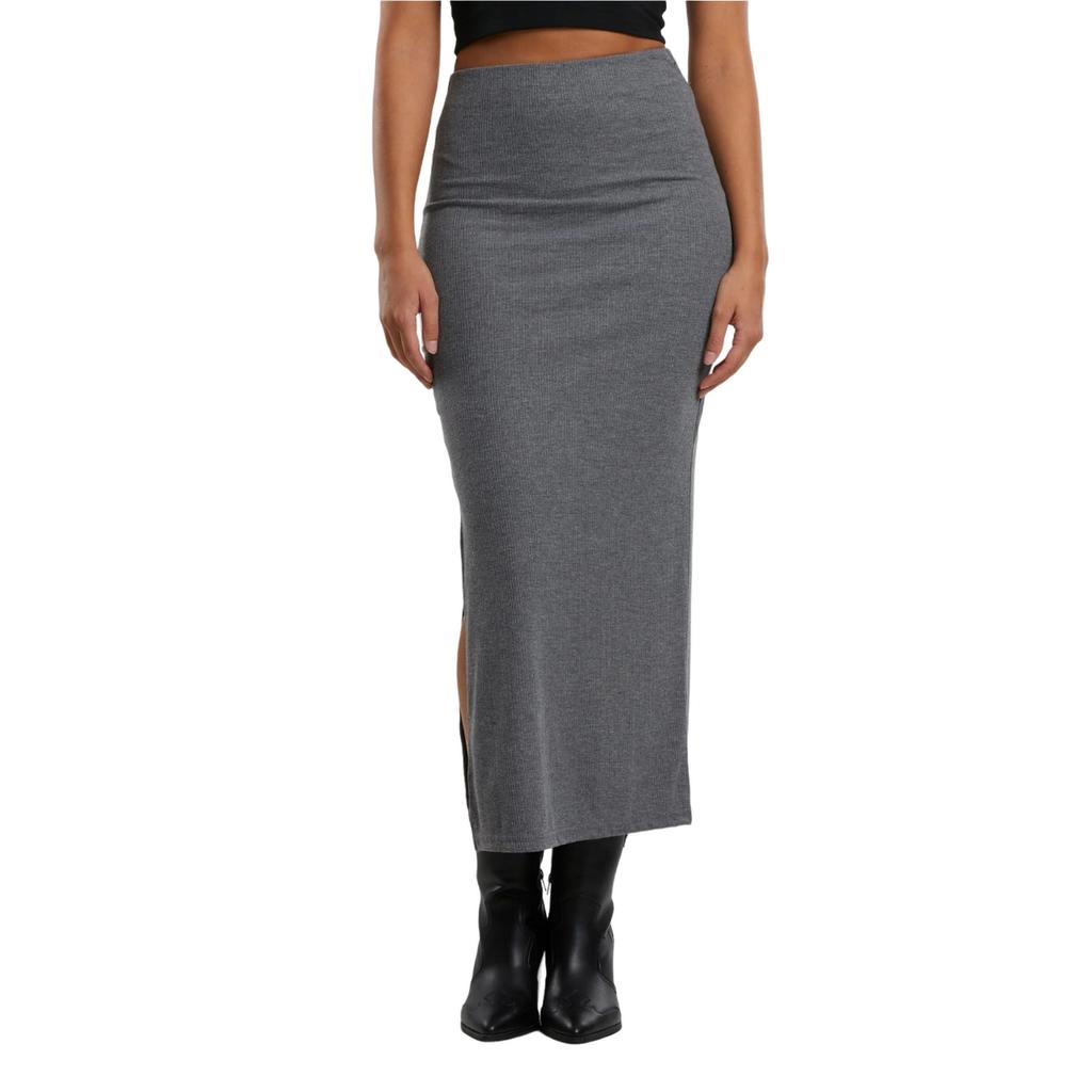 Urban Classics Womens/Ladies Ribbed High Slit Maxi Skirt