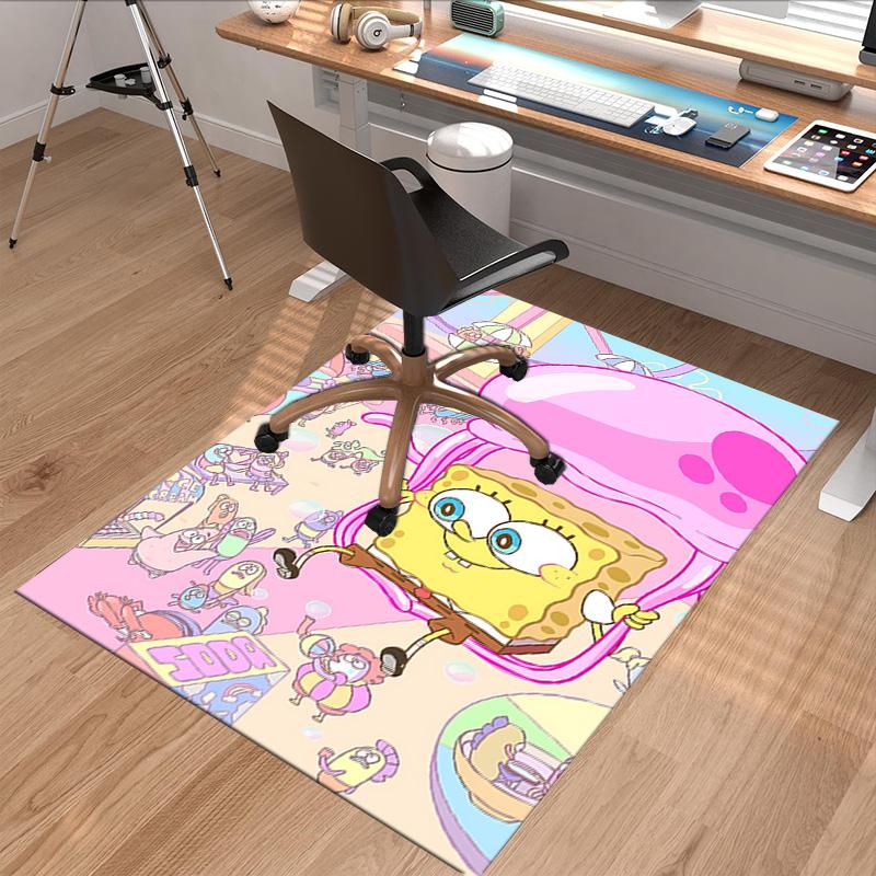 Spongebob Ice Cream Adventure Carpet For Playroom Bedroom Living Room Sofa Home Decorkids Game Area Rug Nonslip Floor Mat