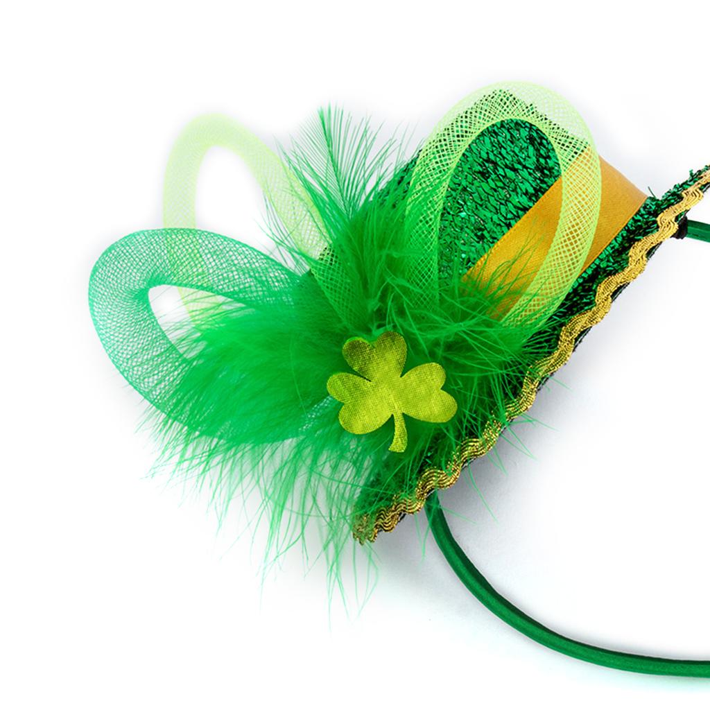 StPatrick Festival Celebration Headband Party Sequins Mini Green Hat Hair Hoop Shamrock Headbands Irish Hair Accessories