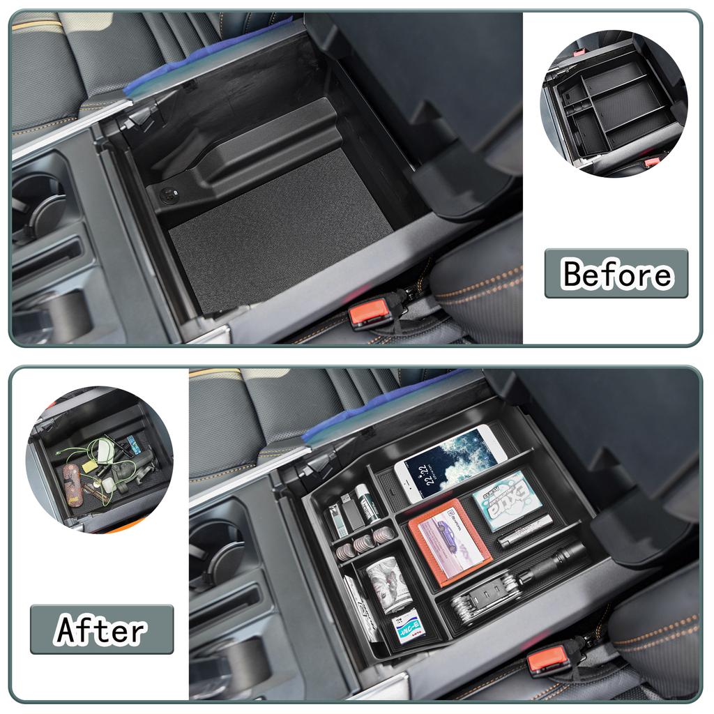 Car Center Console Organizer For Ford F150 2025 2025 2025 Interior Accessories Armrest Insert Tray Coin Storage Holder