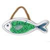 [R6571] - Green 'Fish' Wooden Door Plaque (bedroom) - 120x45mm
