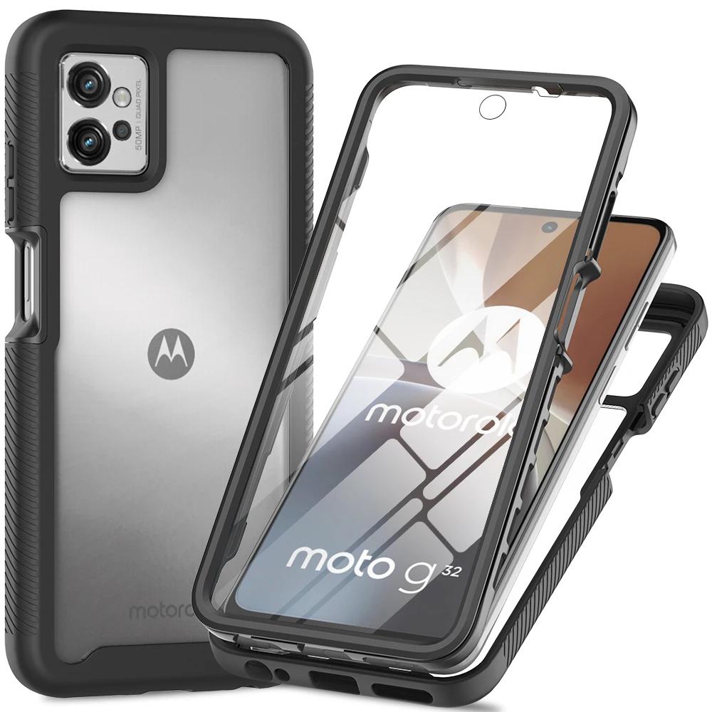 Ударопрочный чехол-броня с защитной пленкой из ПЭТ для Motorola Moto G32 G42 G52 G82 5G E13 G13 G23 G53 G14 G54 G84 Задняя крышка