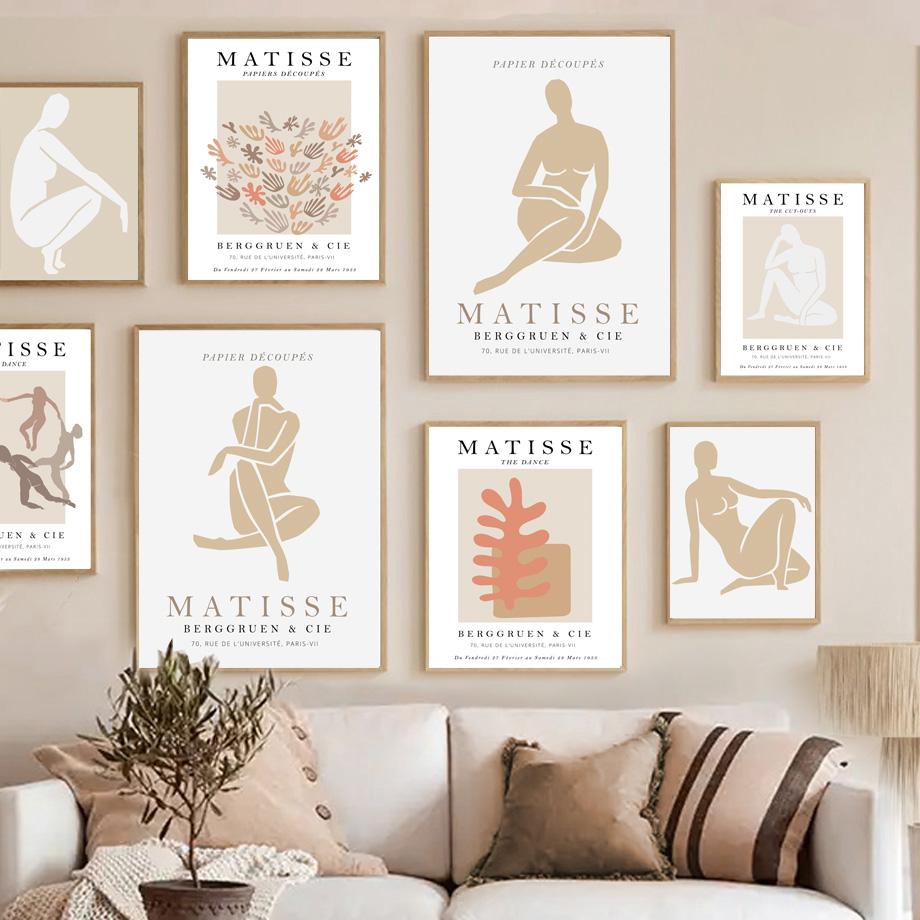 Абстрактные Матисс пышное тело женщина лист растения плакаты на скандинавскую тему и принты настенная живопись на холсте Декор фотографии для гостиной