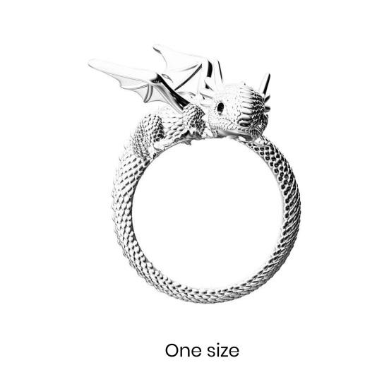 Винтажные кольца в стиле панк для женщин и мужчин, готические кольца с летающим драконом, готические кольца из сплава, открытые регулируемые кольца, ювелирные изделия