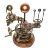 Старинная старинная латунная модель планетария Солнечная система Солнце Земля Луна Болото с деревянной основой